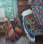 Деревня Малая горка - 1996, 113х113, холст, масло, 160 000,00руб.